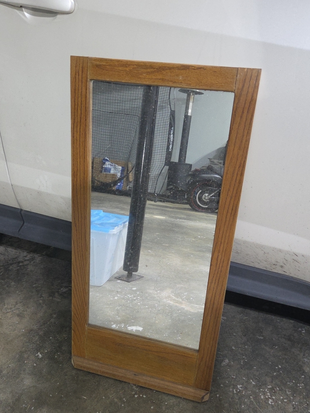 Oak Wood Framed Mirror - Brown